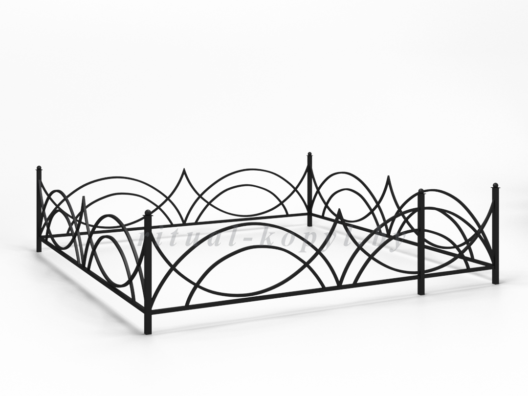 Ограда на кладбище из металла с полимерным покрытием в Копыле